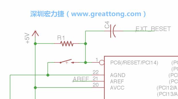 很多PCB設計者的設計不符合人體工學，他們使用很小的按鈕、不方便的元件配置和難以解讀的標簽，千萬不要變成這樣！這次我們的設計有一個大小合適的重置按鈕（reset button）和可以清楚辨認是否已經(jīng)接上電源的LED指示燈。