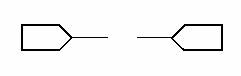 端點(diǎn)連接符號(hào)符號(hào)有下列二種，可使用鍵盤(pán) [Ctrl + Tab] 鍵切換：